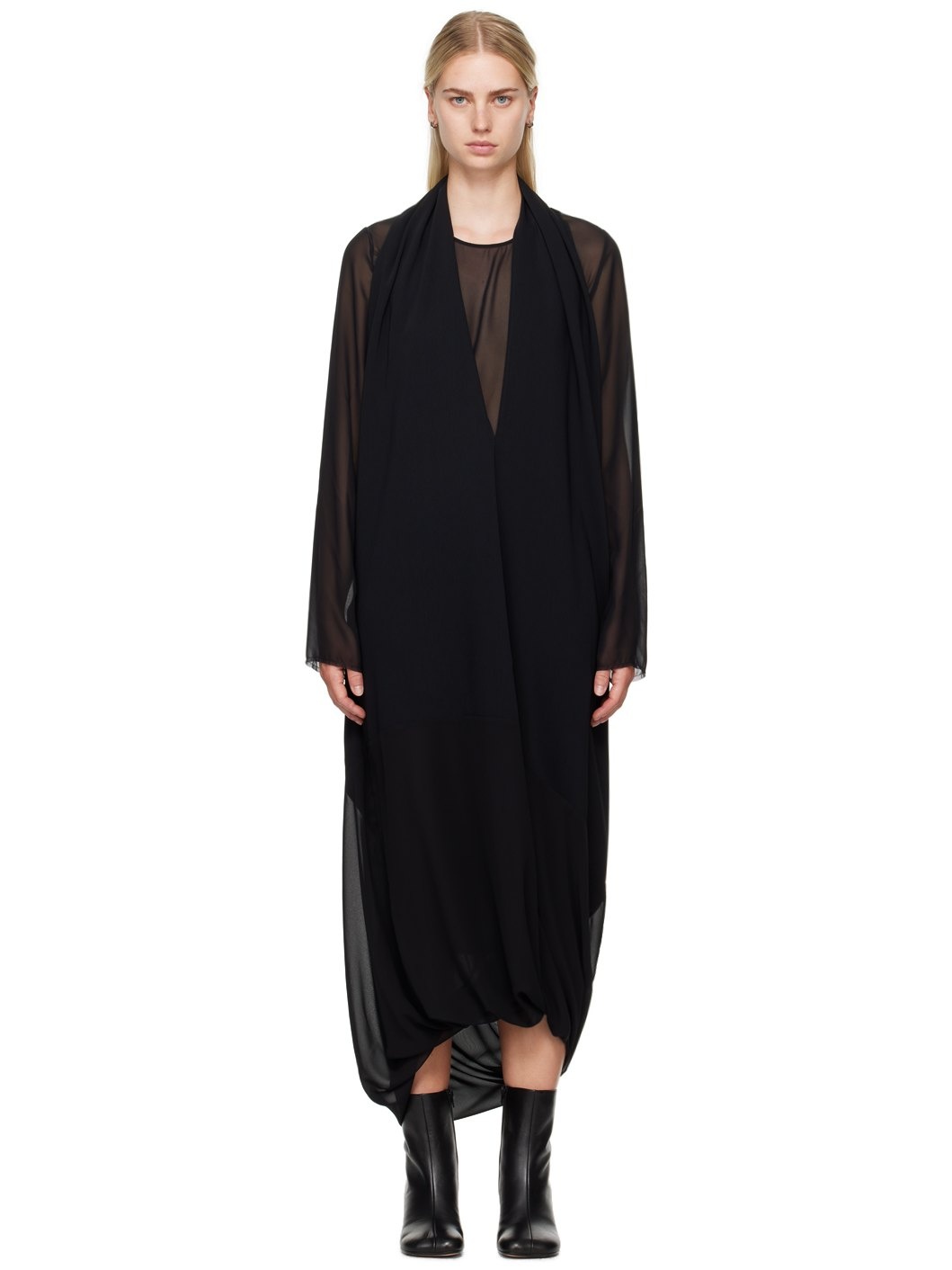 Black Layered Maxi Dress - 1