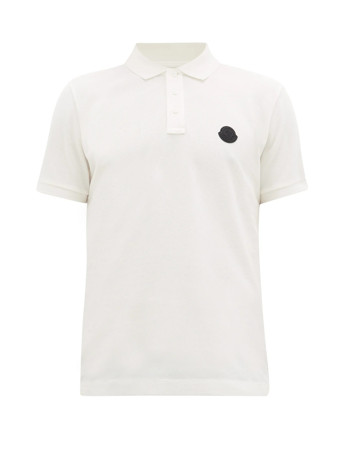 Logo-plaque cotton-piqué polo shirt - 1