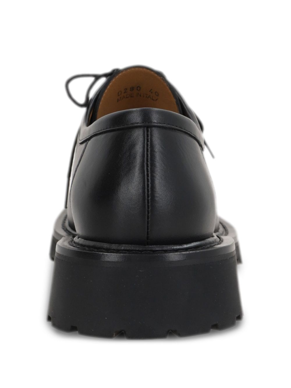 smooth leather lace-up shoes - 3