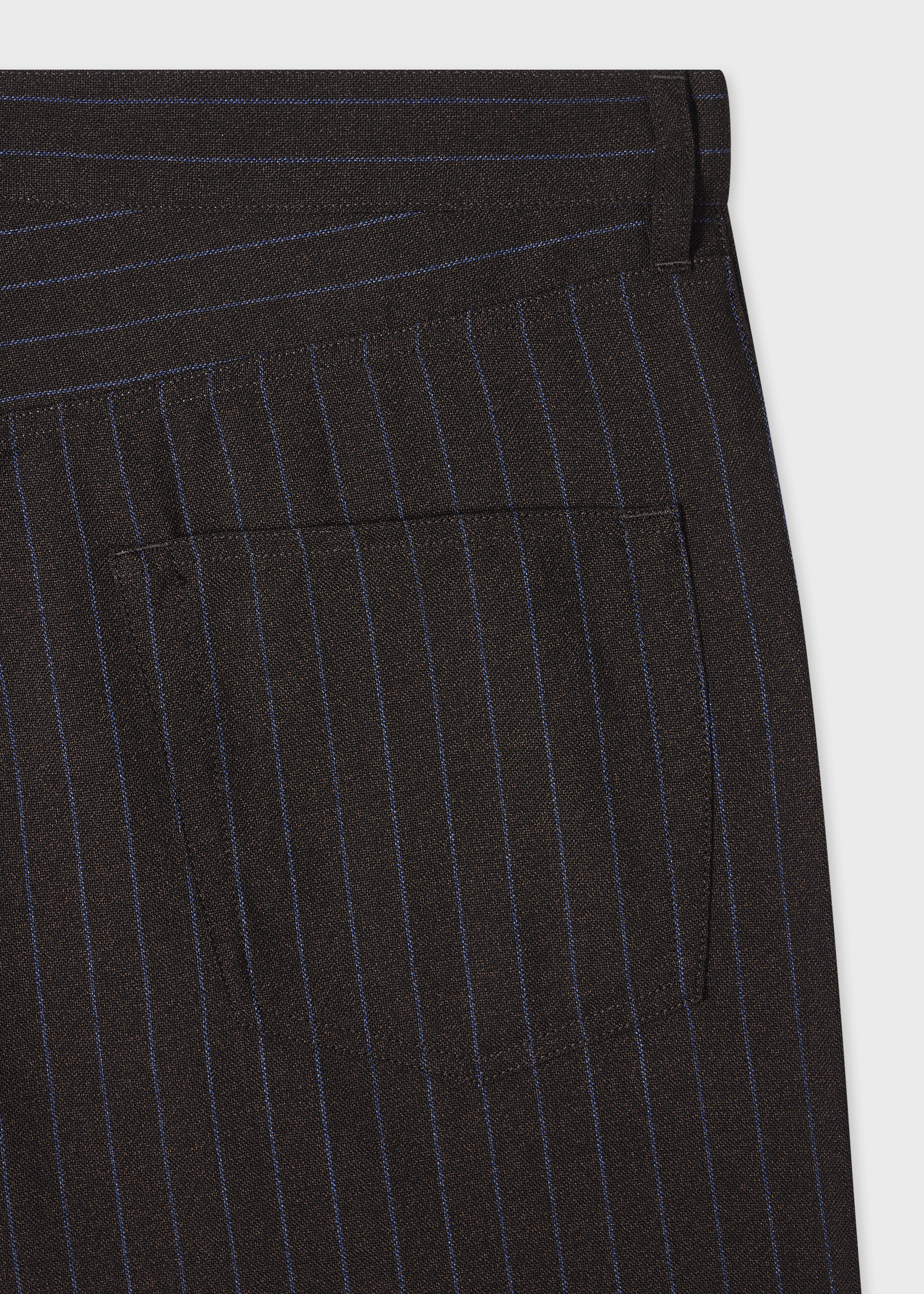 Brown Pinstripe Wool Five-Pocket Trousers - 2