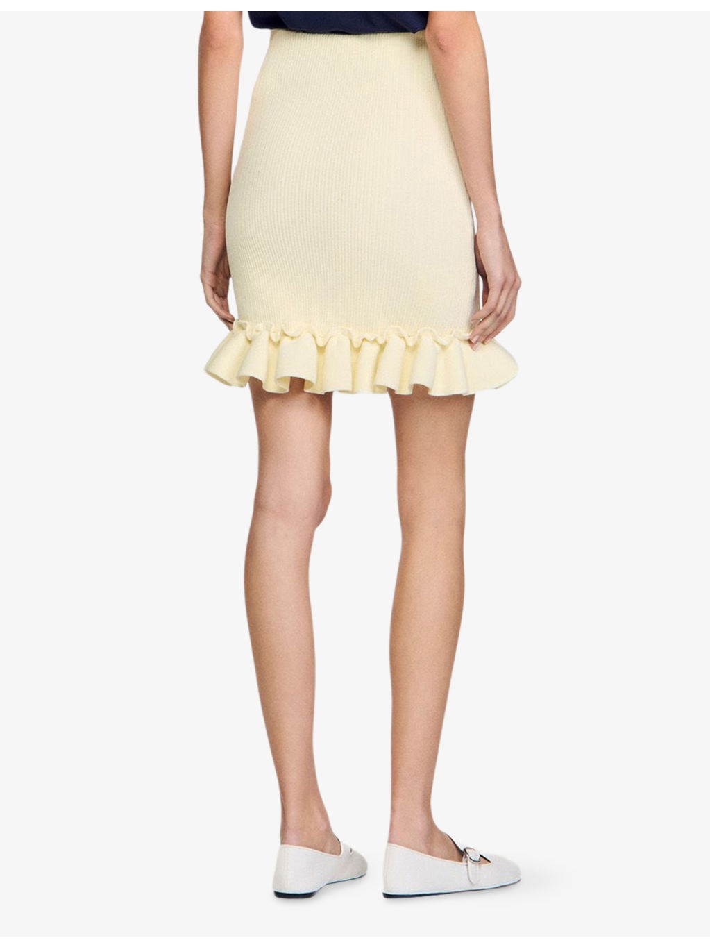 Ruffle-Trim Knitted Mini Skirt - 4