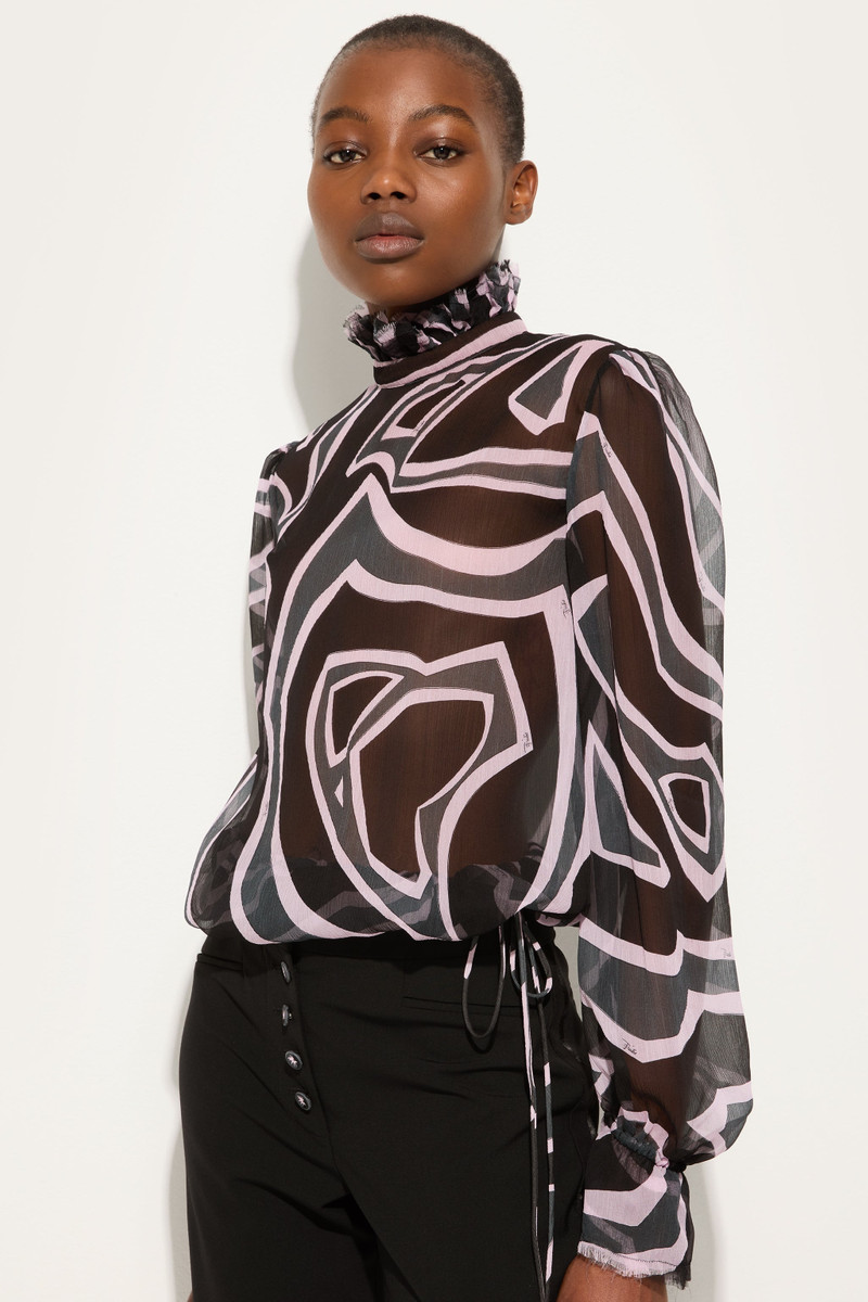 LABIRINTO PRINT BLOUSE WITH BALLOON SLEEVES 5