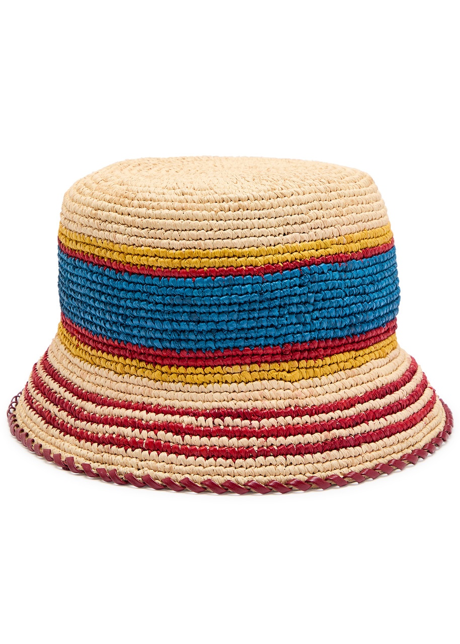 Rabanne Striped Raffia Bucket hat - 3