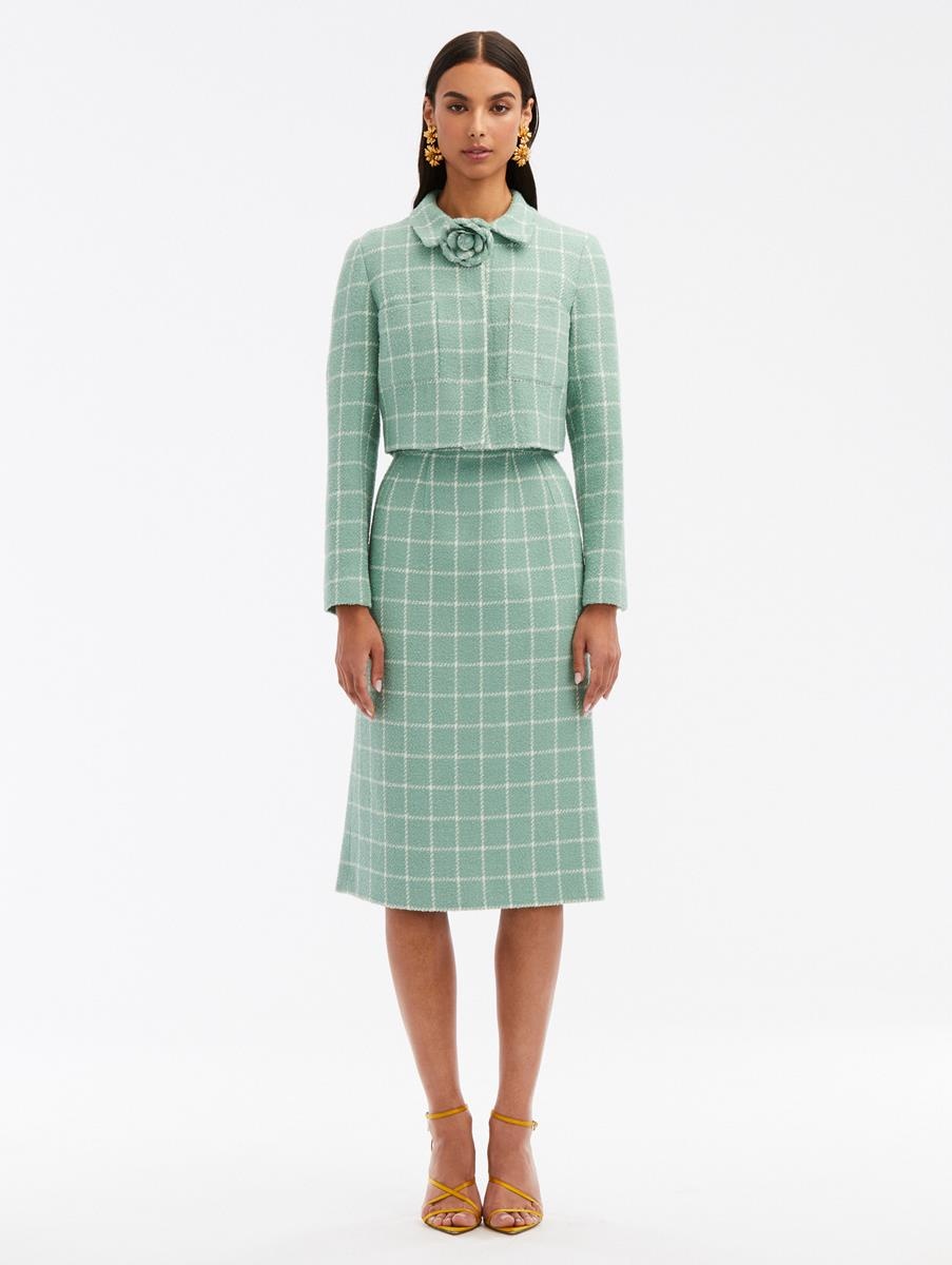 Gardenia embroidered tweed jacket