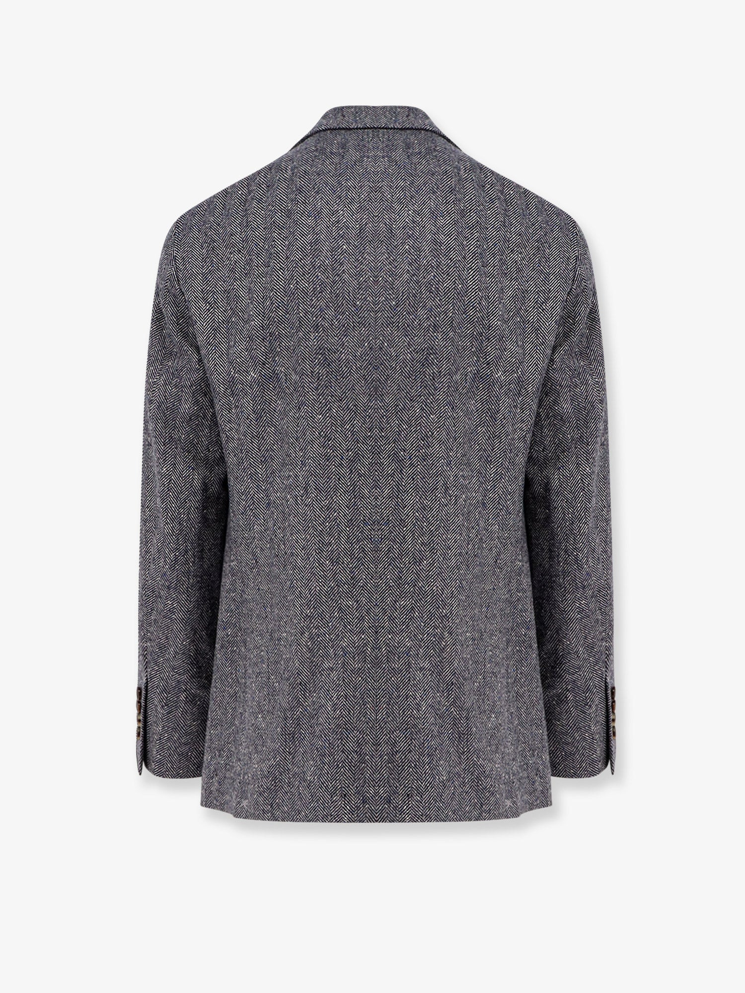 HERRINGBONE WOOL AND CASHMERE BLAZER - 2