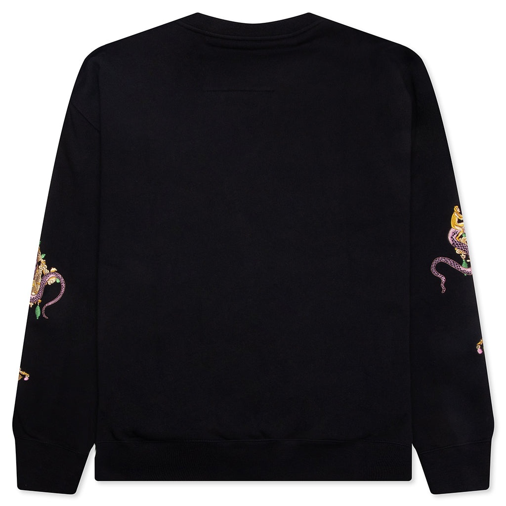 FLEECE SWEATSHIRT WITH CHANDELIER AND SNAKE - BLACK - 2