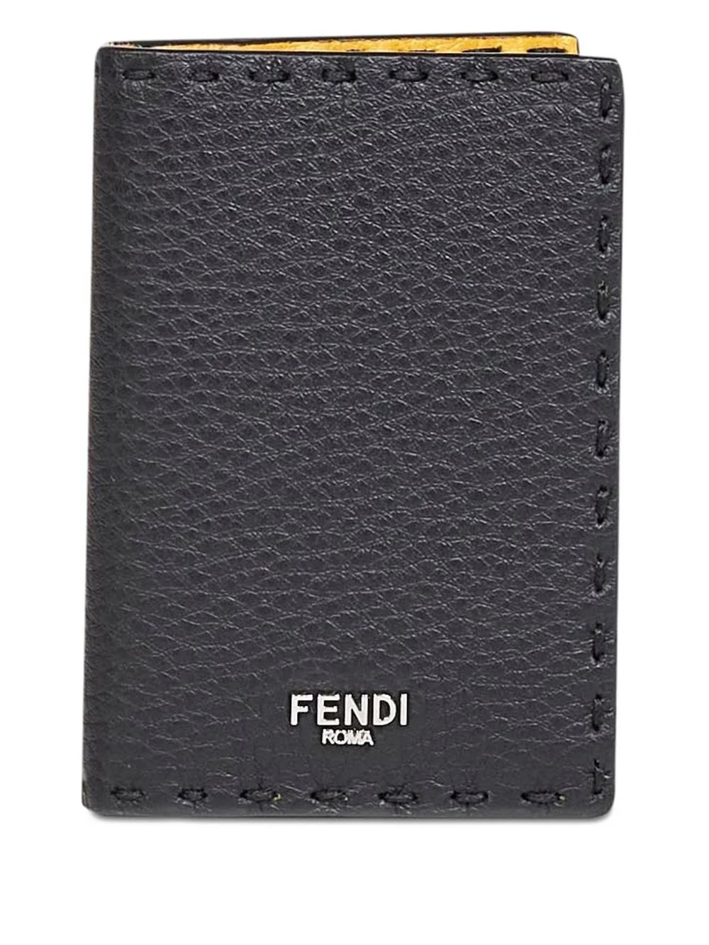 logo stitched leather cardholder - 1