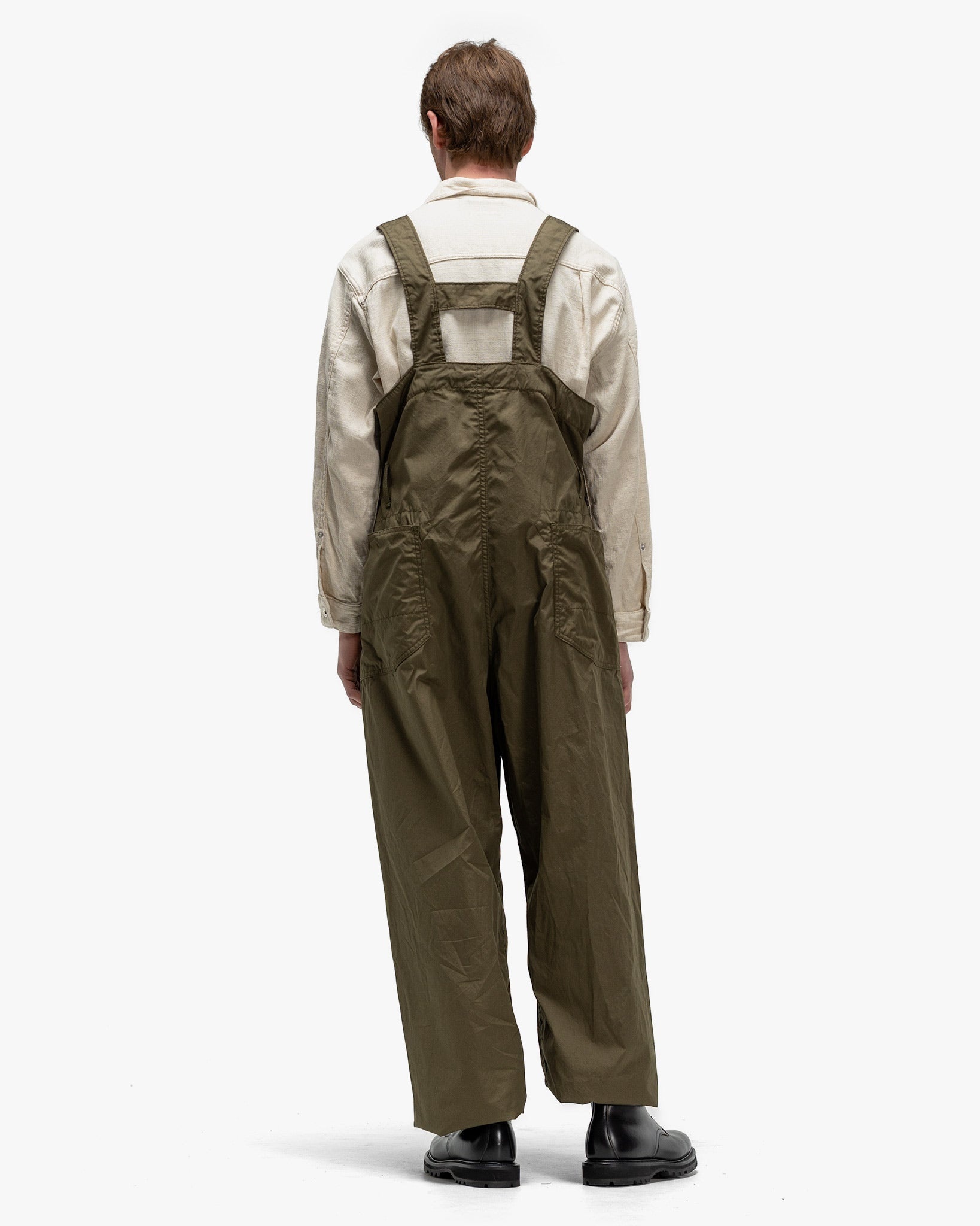 Coated Cotton Cloth Overalls Olive - 4