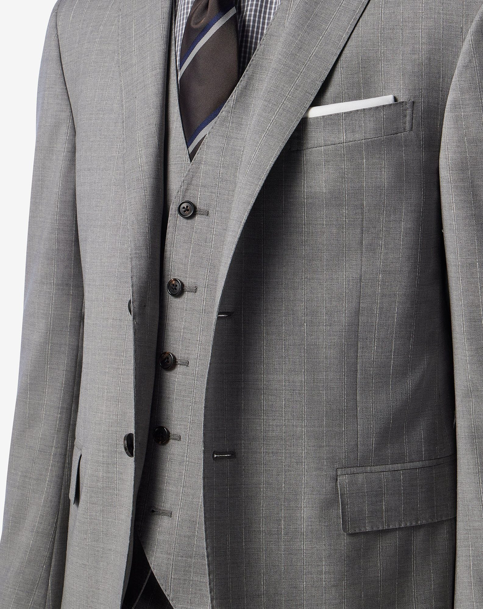 Grey wool and linen suit with waistcoat - 5