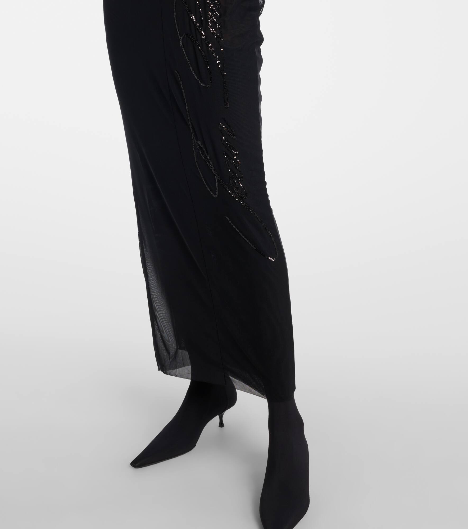 Sequined mesh maxi dress - 5