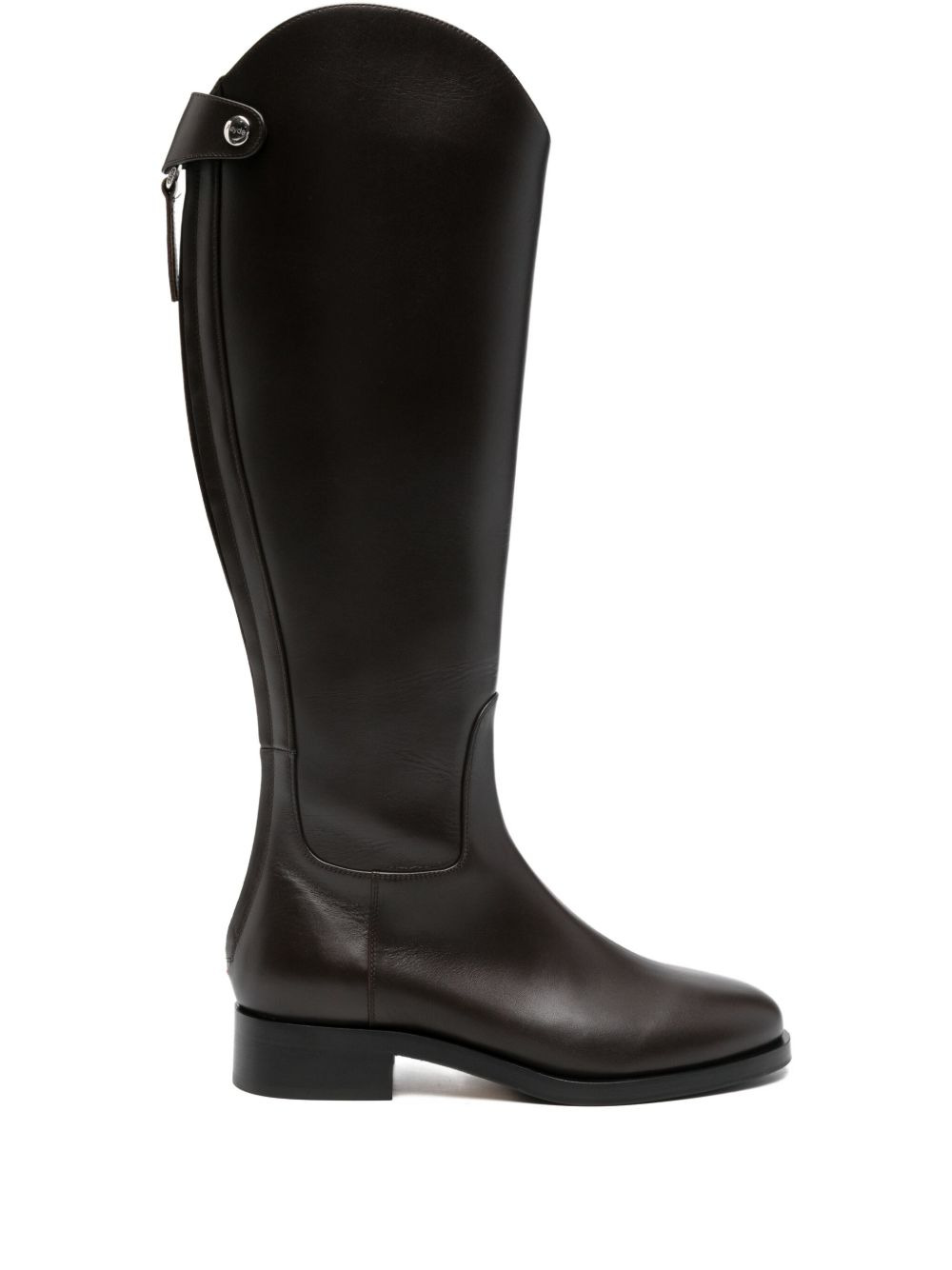 zip-fastening leather knee-high boots - 1