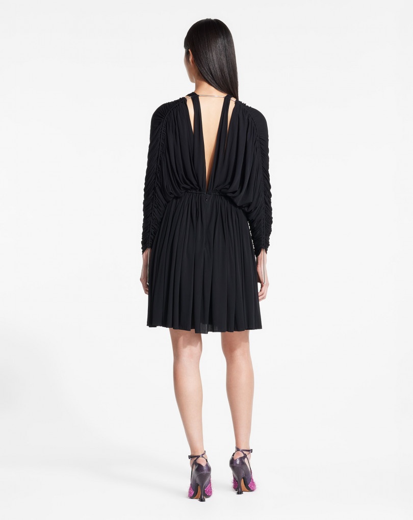 LONG SLEEVE HALTER MINI DRESS - 3