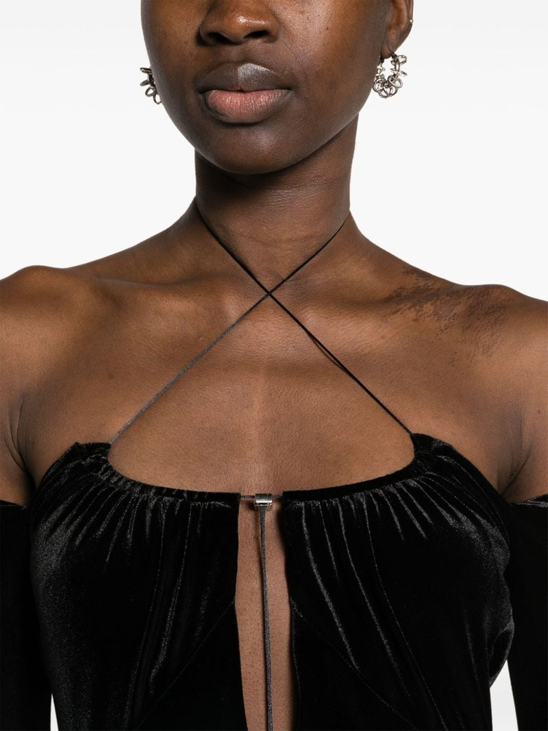 16A SALM MIDI DRSS HLTR NCK LS BLACK 5