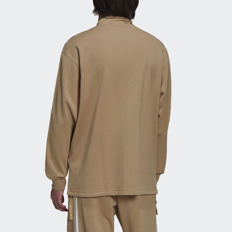 Men's adidas originals x Work Parley Crossover Casual Breathable Stripe Long Sleeves Khaki Shirt HD2 - 3