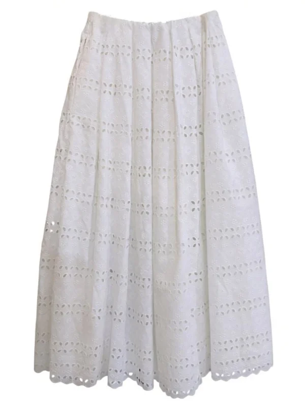 Abajo Skirt in Rosa Broderie White - 1