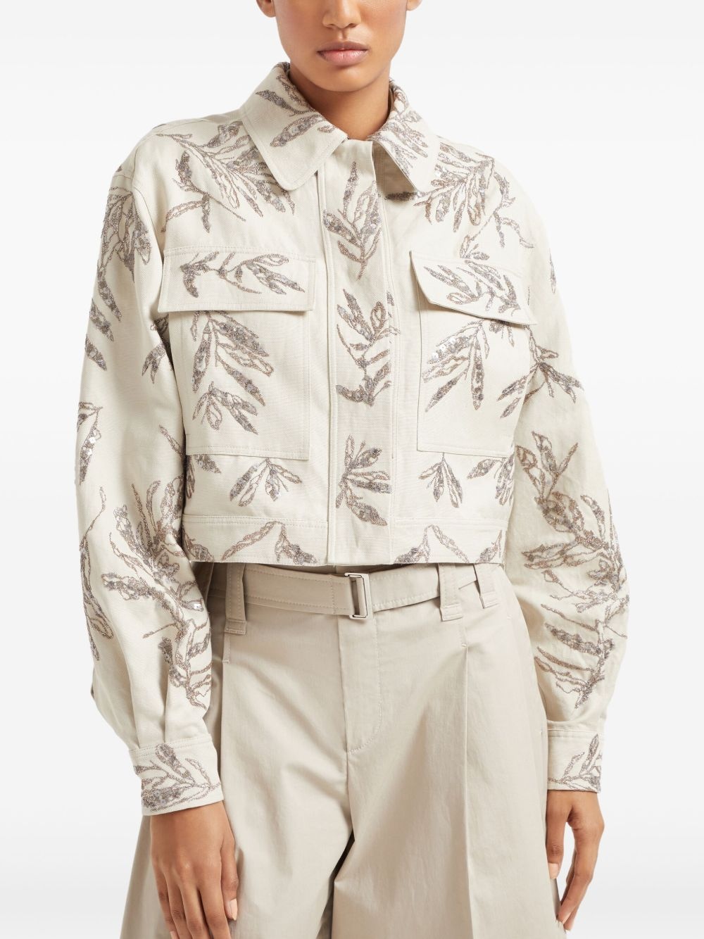 Herbarium-embroidered jacket - 3