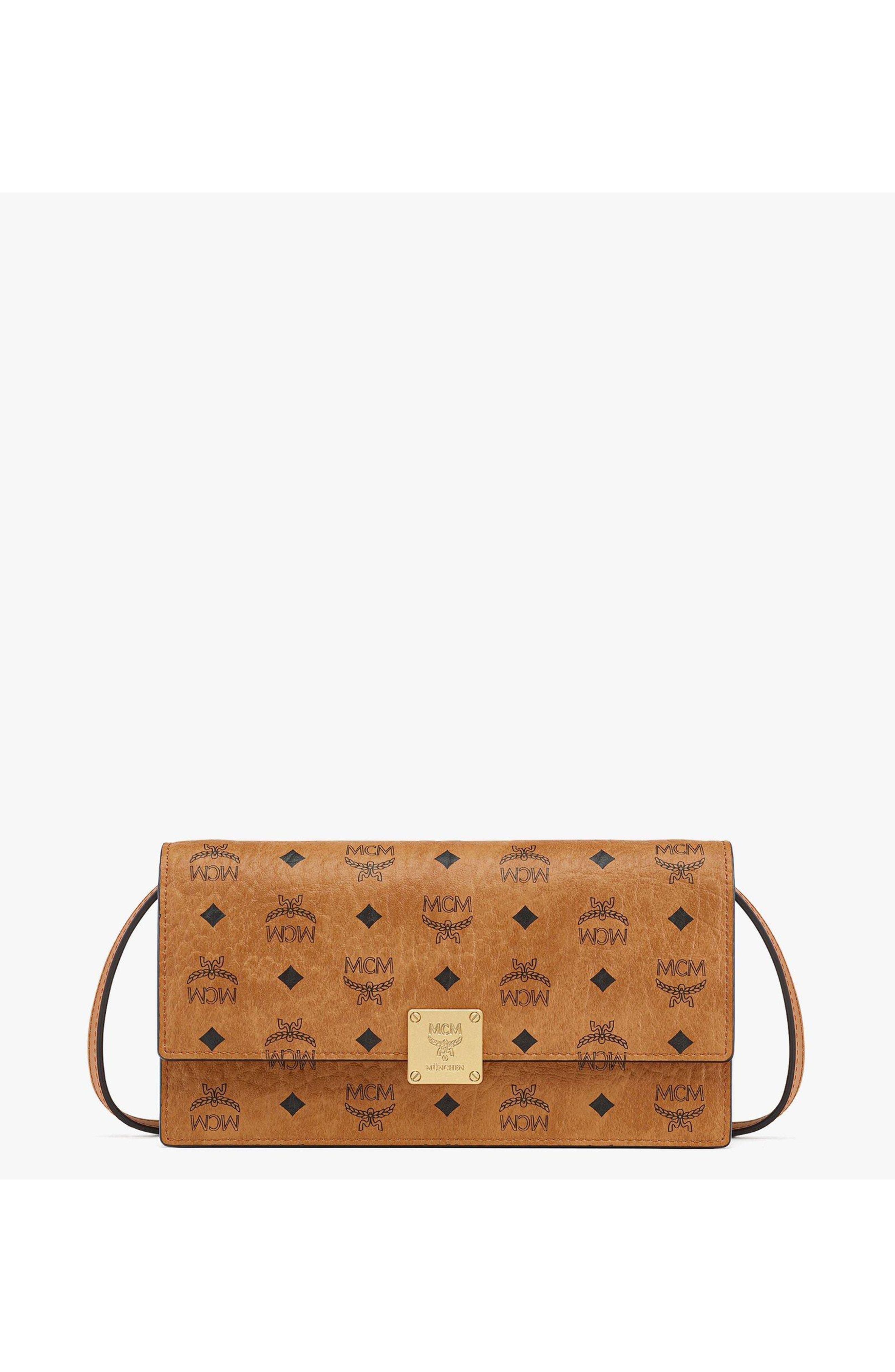 MCM Aren Crossbody Wallet in Visetos in Cognac at Nordstrom - 1
