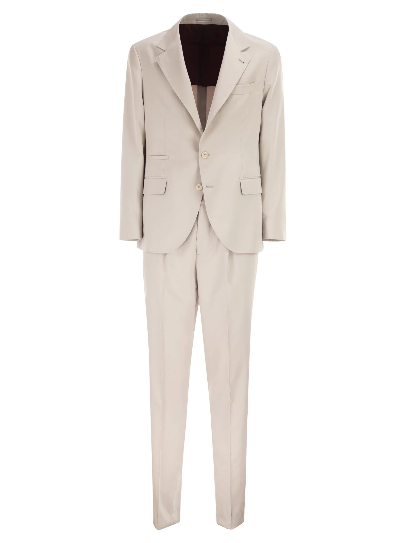 Brunello Cucinelli Men Silk Suit With Three-Button Blazer - 1