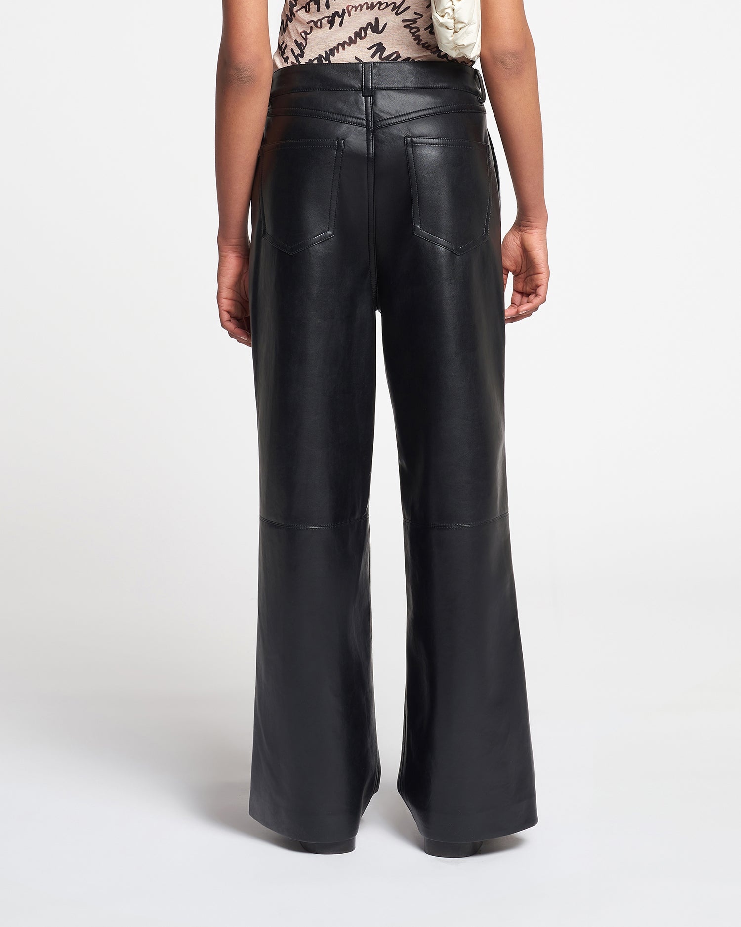 Regenerated Leather Straight-Leg Pants - 3