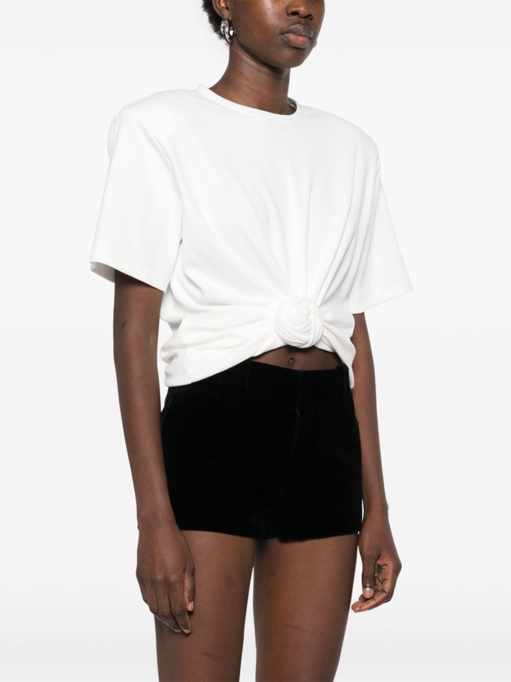 【関税込み】Magda Butrym ホワイト クロシェブラ Tシャツ MAGDA BUTRYM 181425CREAM white | REVERSIBLE