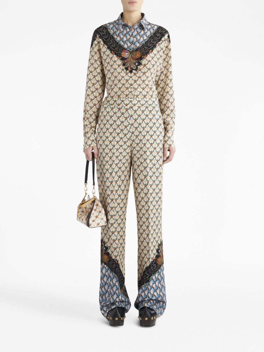 graphic-print straight-leg trousers - 2