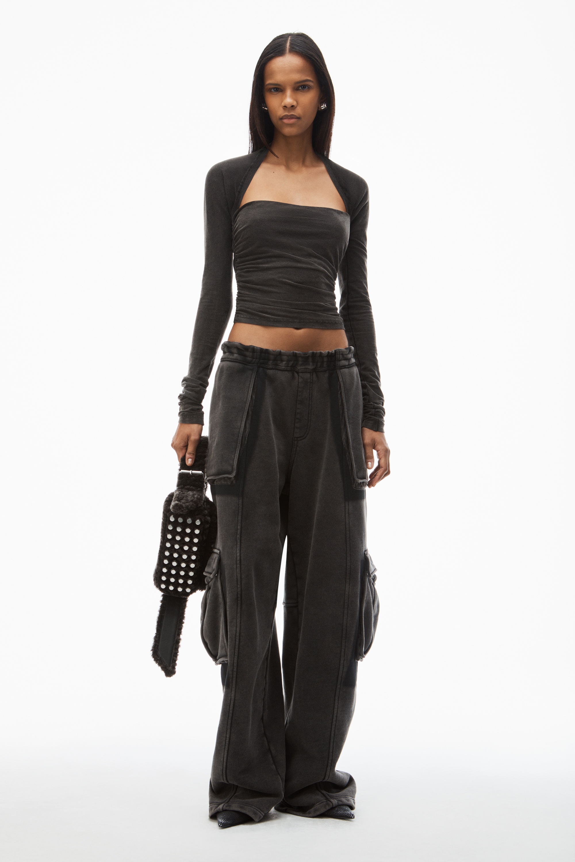 ruched top in sueded jersey - 7
