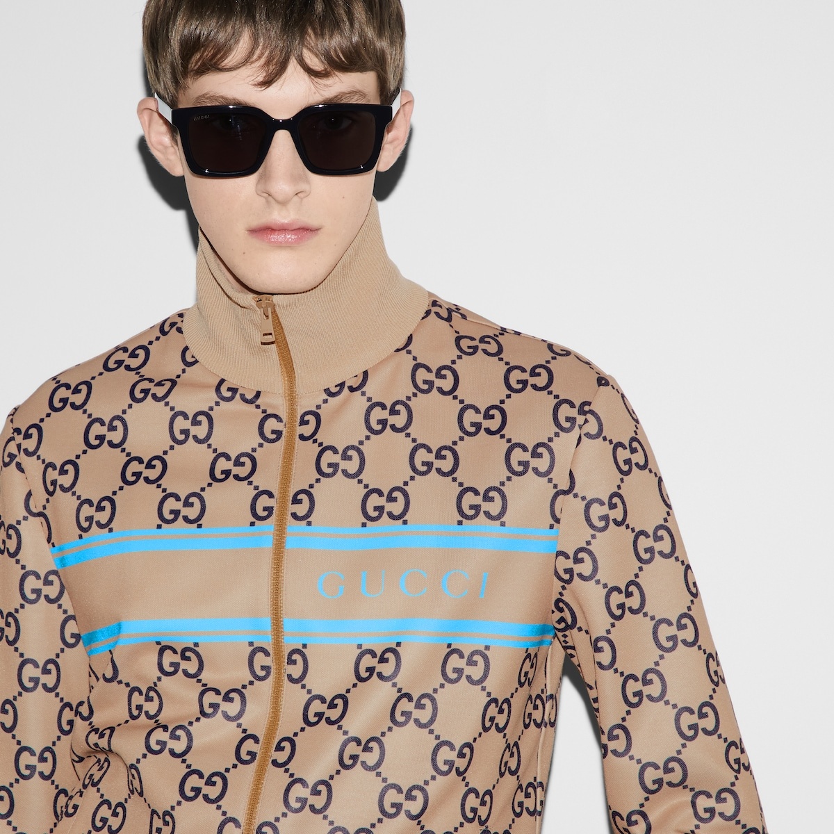 Technical jersey GG print zipped jacket - 5