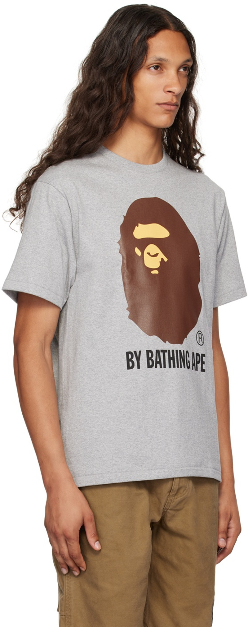 A BATHING APE® Gray 'By Bathing Ape' T-Shirt outlook
