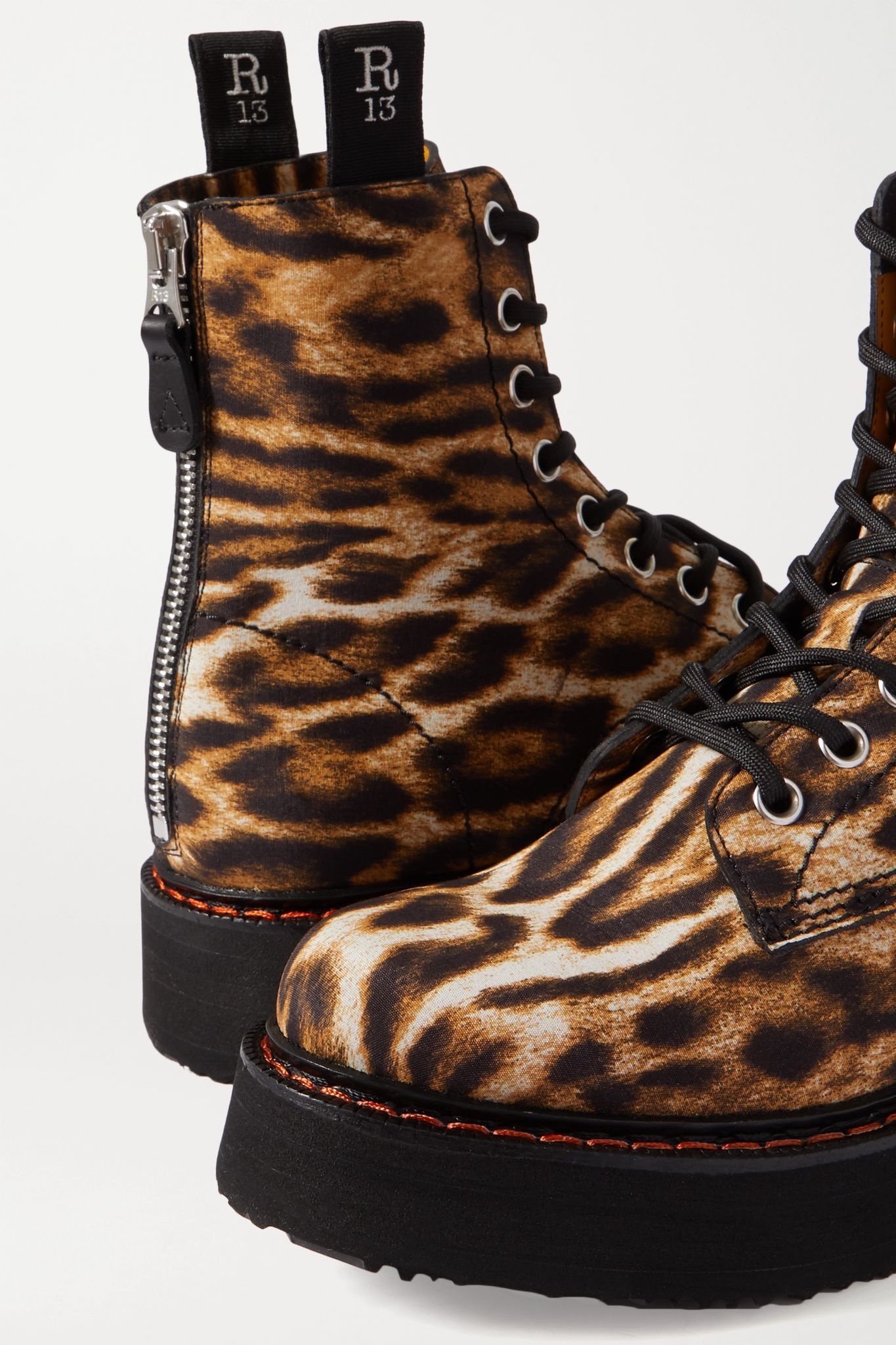 Leopard-print canvas ankle boots - 4