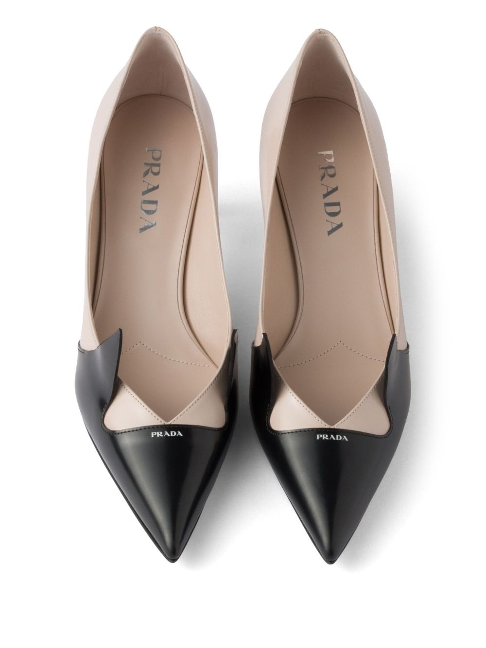 55mm two-tone brushed-leather pumps - 4