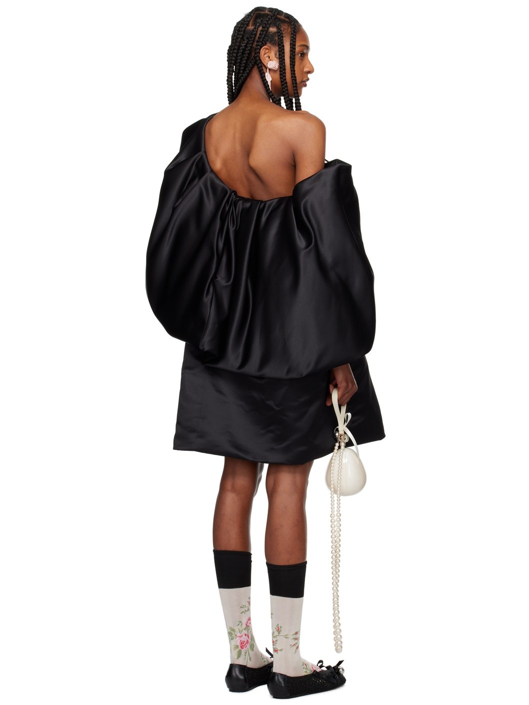 Black Big Bow Minidress - 3