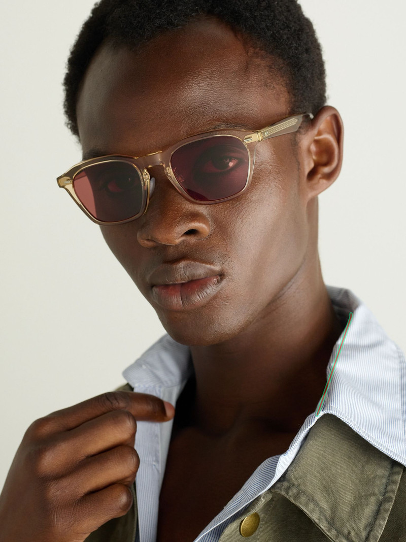 Oliver Peoples + Roger Federer R-11 D-Frame Acetate Sunglasses Orange outlook