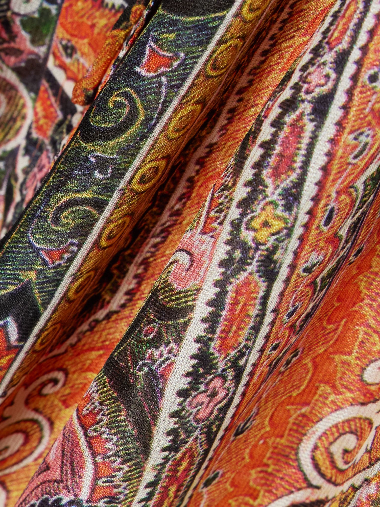 Milnea tiered printed silk-voile mini dress Orange - 4