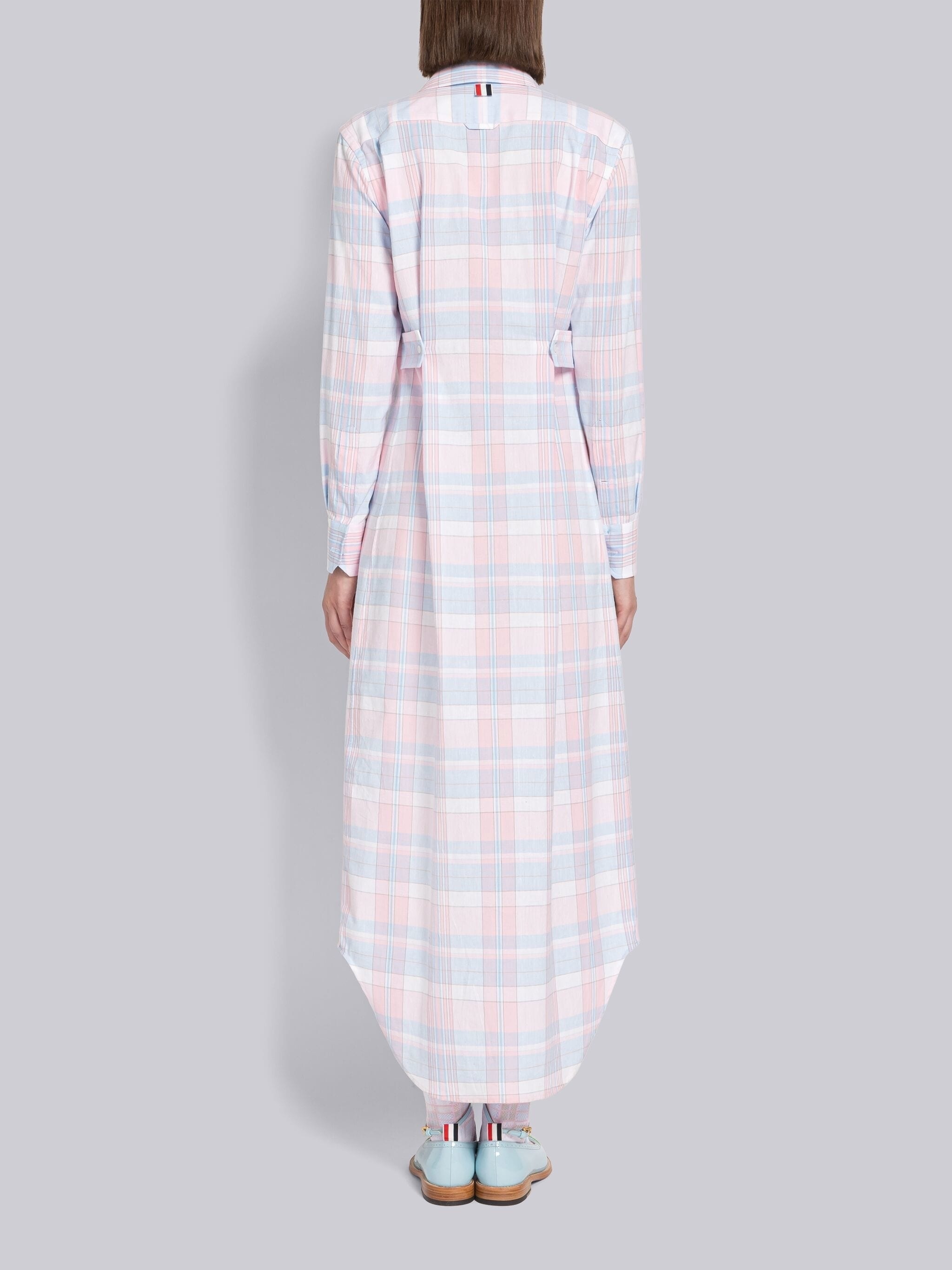 Madras Cotton Negligee Back Tab Shirtdress - 3