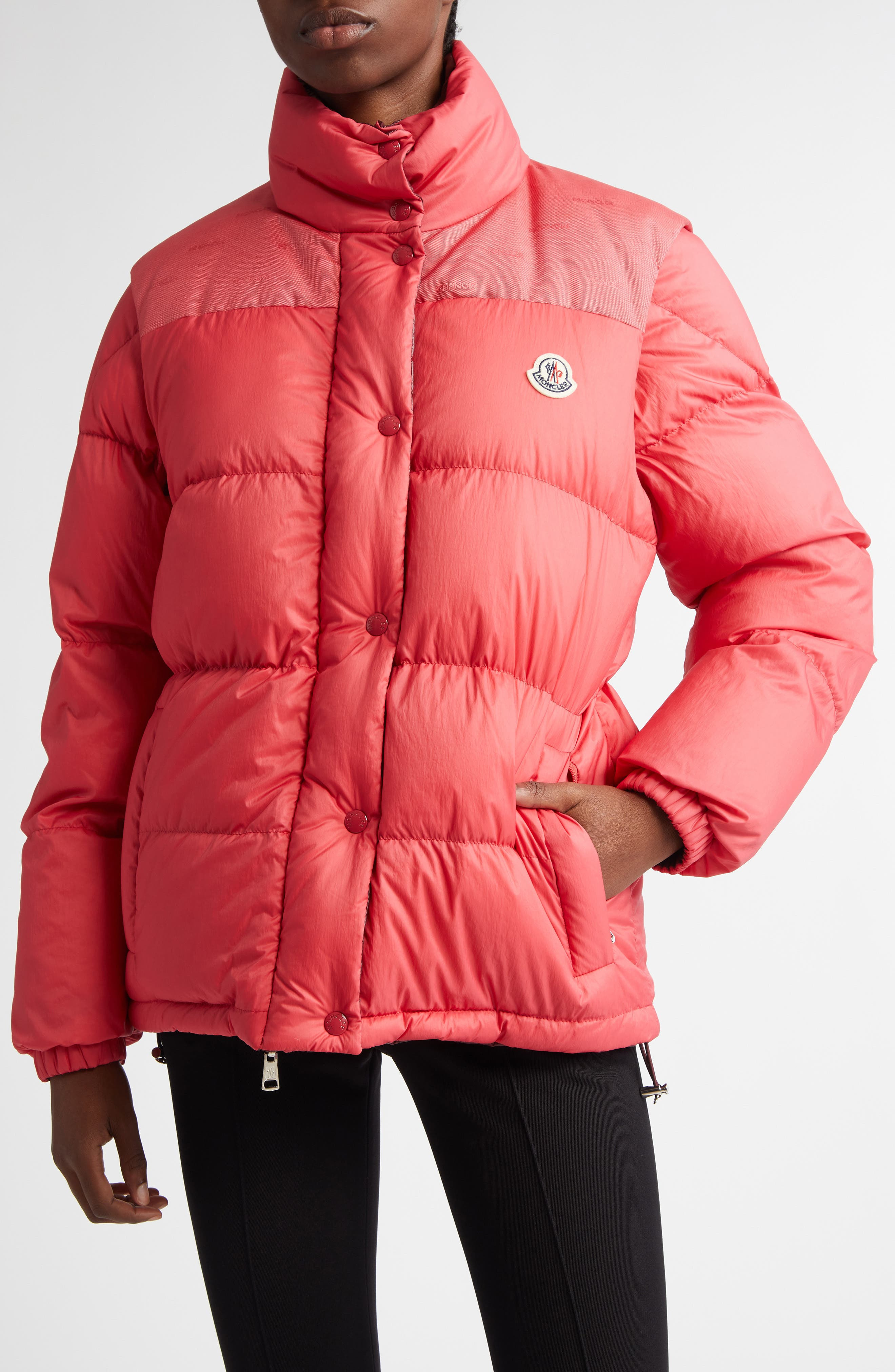 Moncler Verone Convertible Down Puffer Jacket in Red at Nordstrom - 1