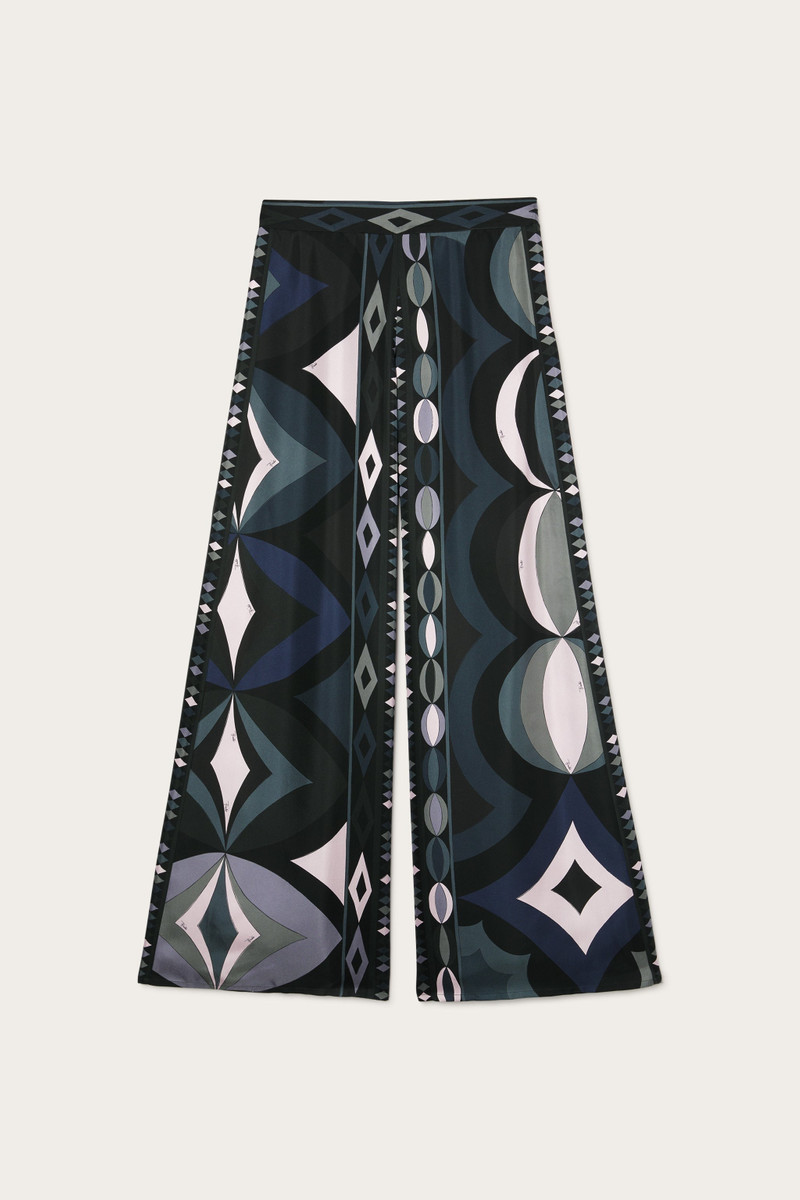 COLLANE PRINT SILK PALAZZO PANTS 1