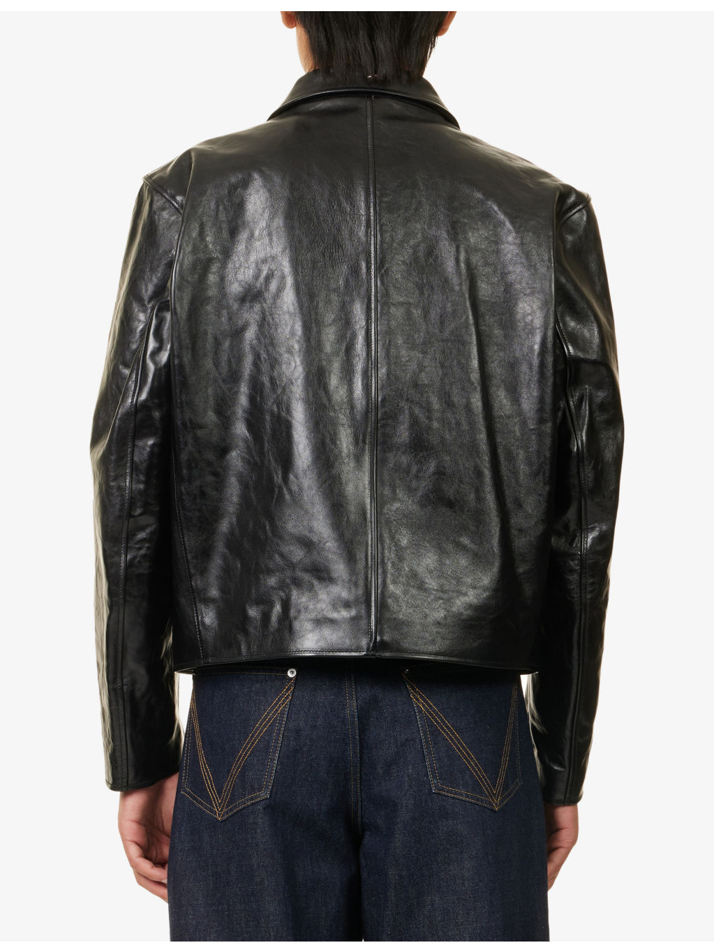 Mini Relaxed-Fit Leather Jacket - 4