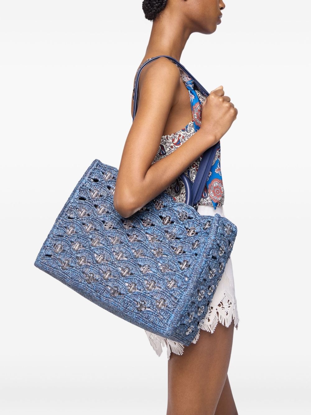 woven raffia tote bag - 2