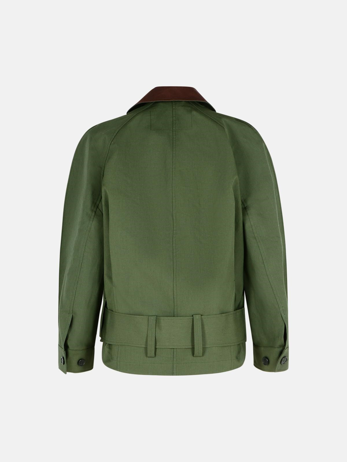'ROUNDED' GREEN COTTON BOMBER JACKET - 3