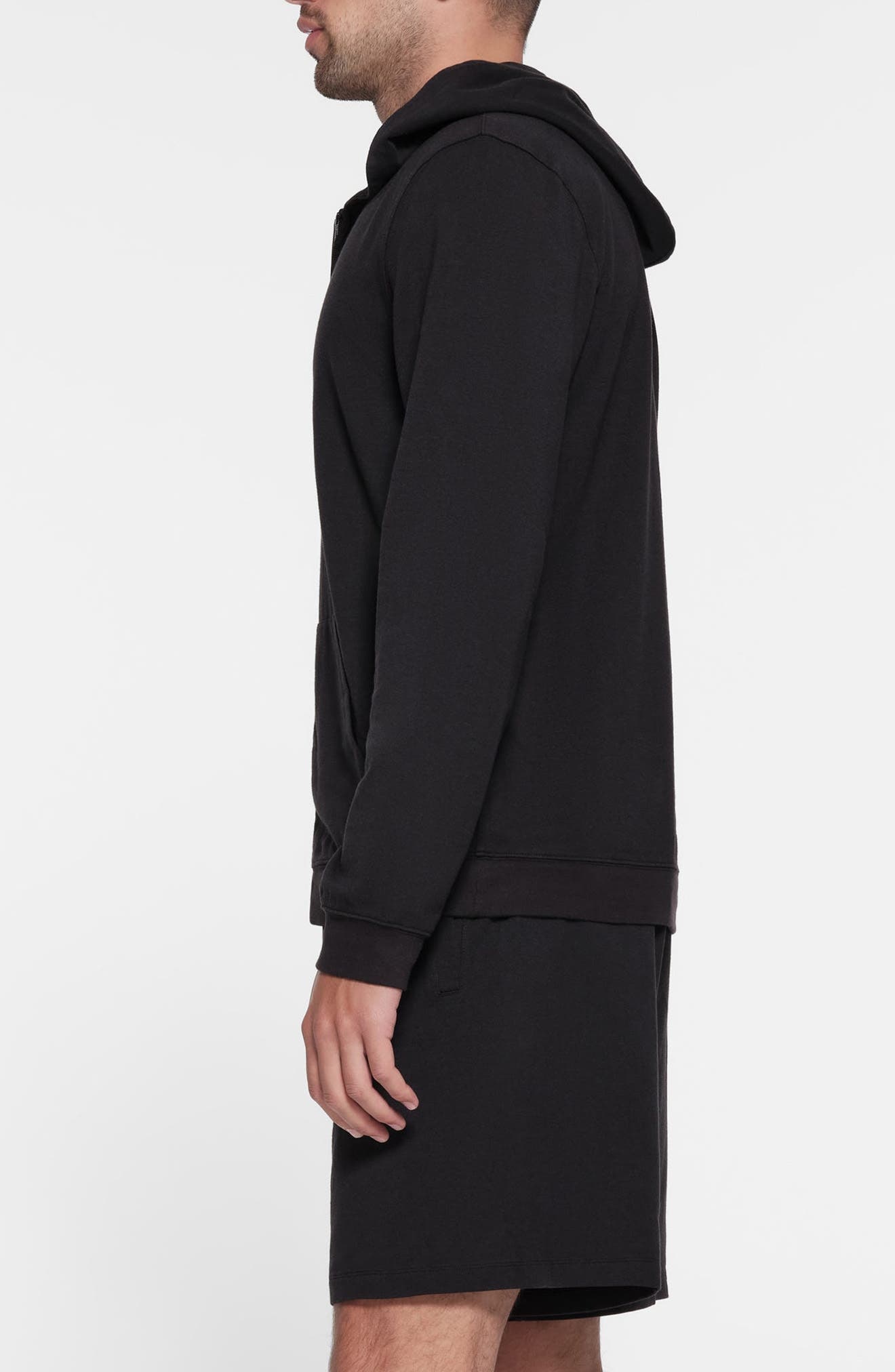 SKIMS Jersey Lounge Zip Hoodie in Obsidian at Nordstrom - 3