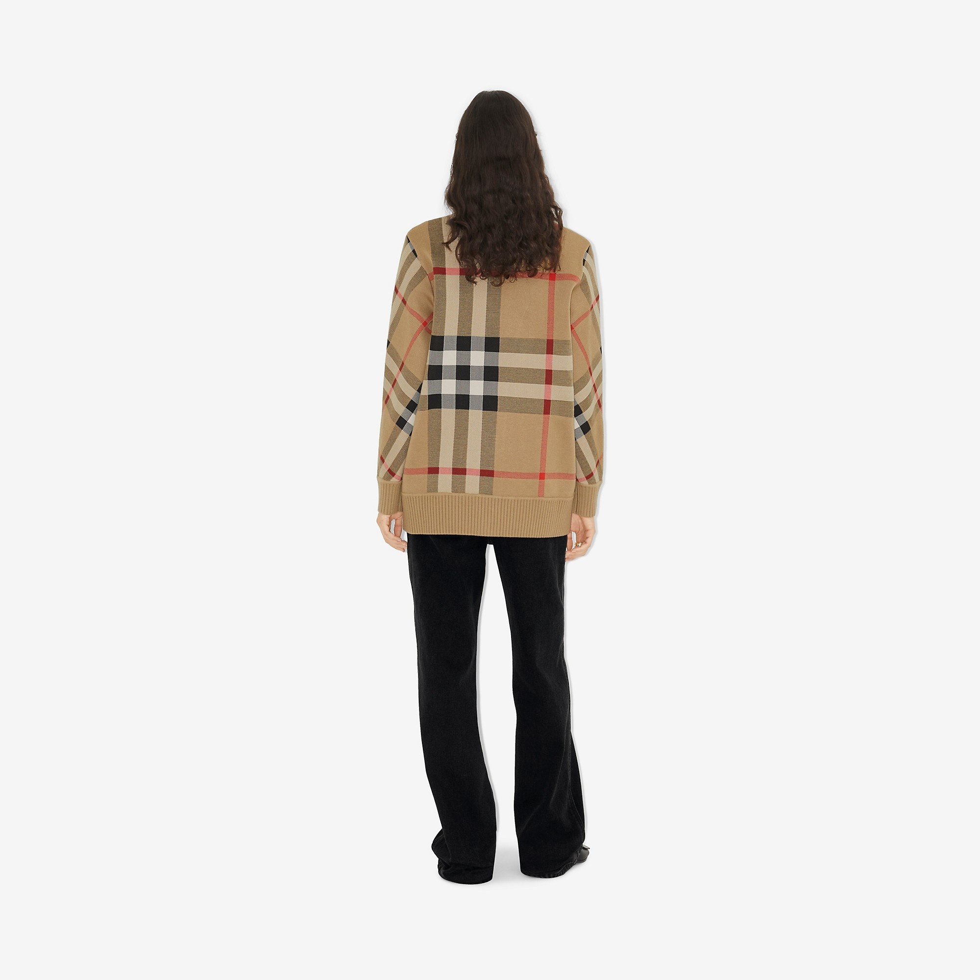 Check Technical Wool Jacquard Cardigan - 4