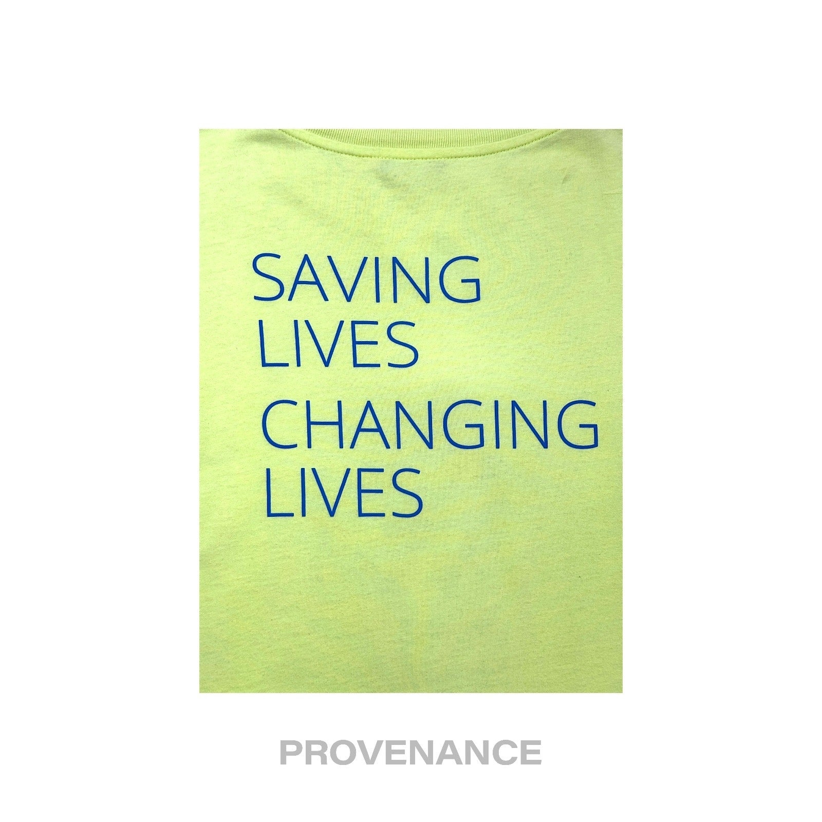 Balenciaga WFP Logo T-Shirt - Neon Yellow Blue XS - 3