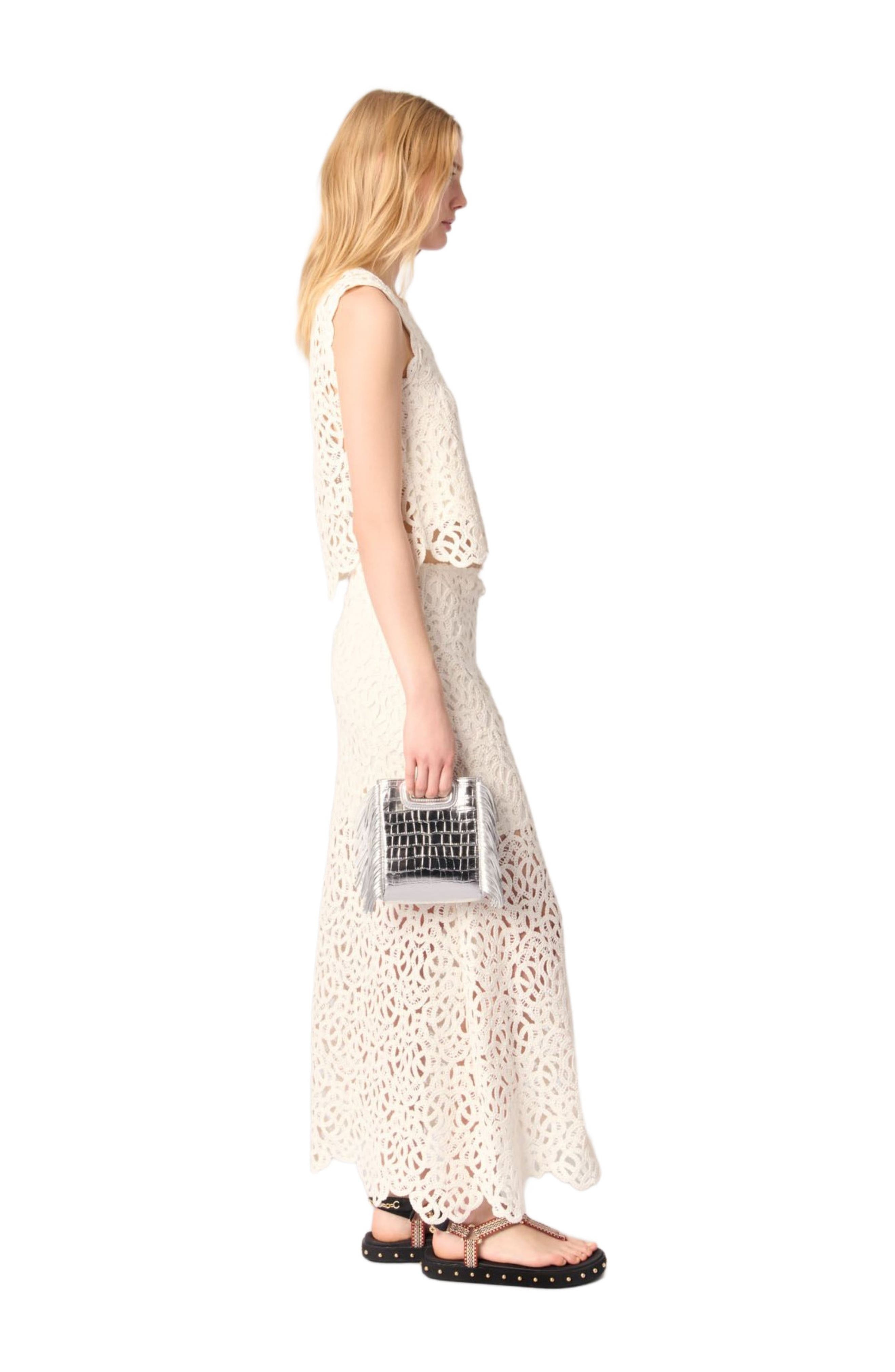 maje Long crochet skirt in Ecru at Nordstrom - 4