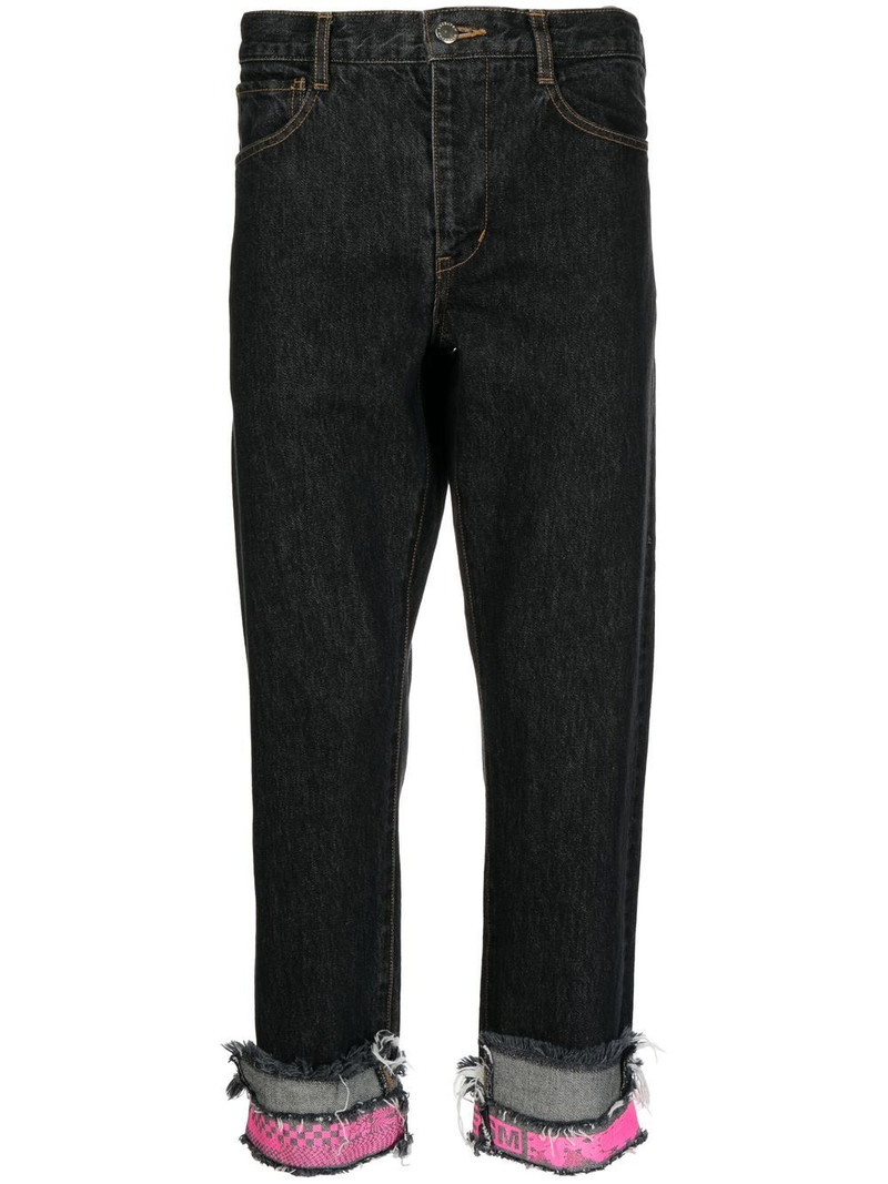cropped patchwork jeans 1