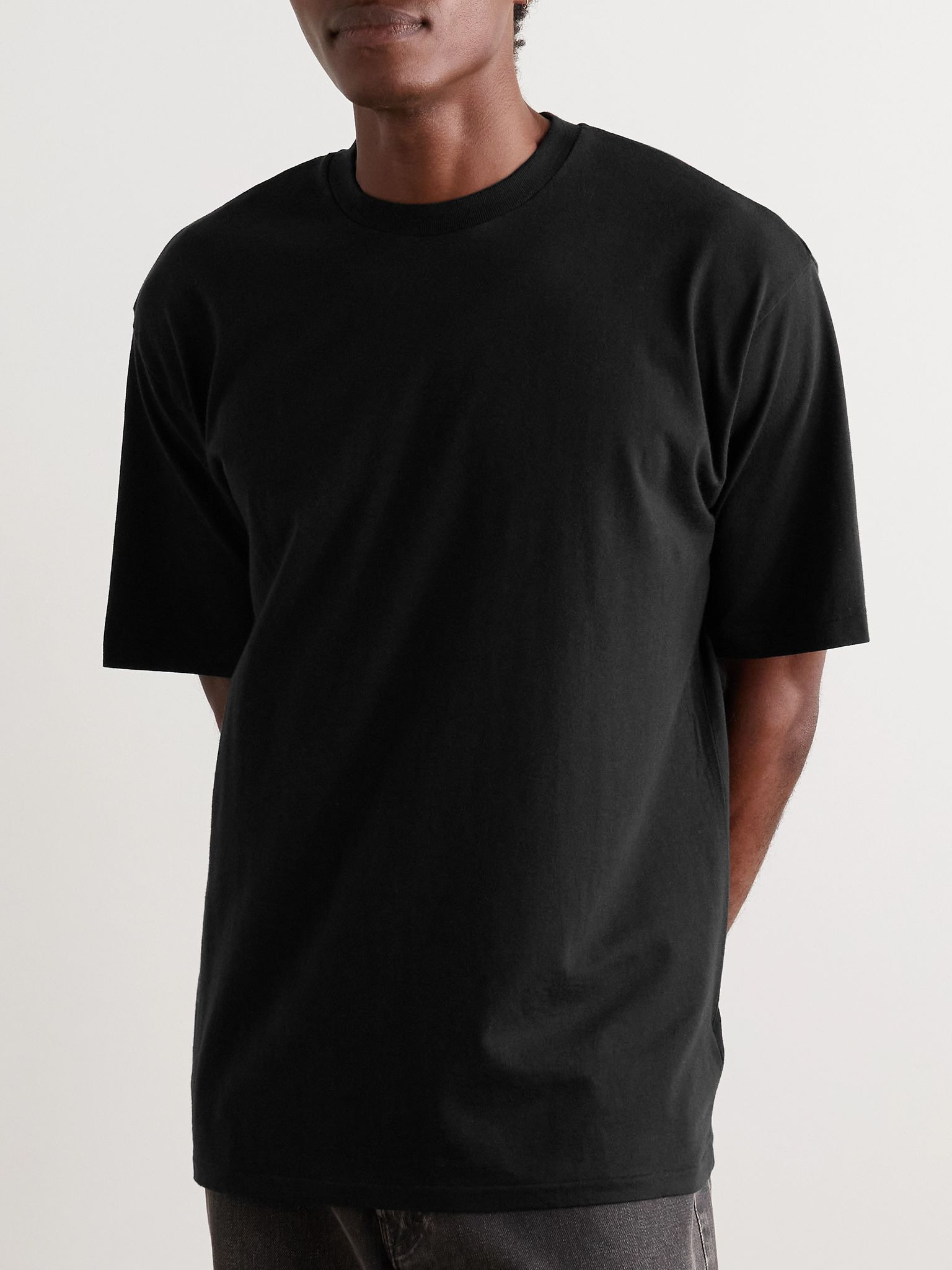 Cotton and Cashmere-Blend Jersey T-Shirt Black - 3