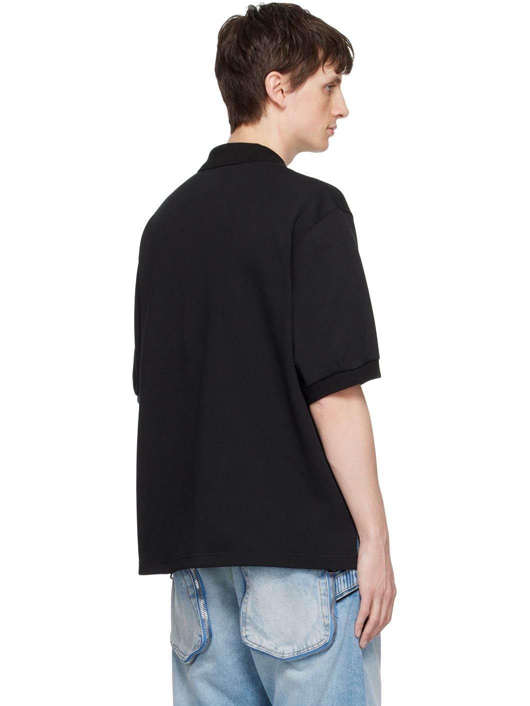 Black Cotton Polo - 3