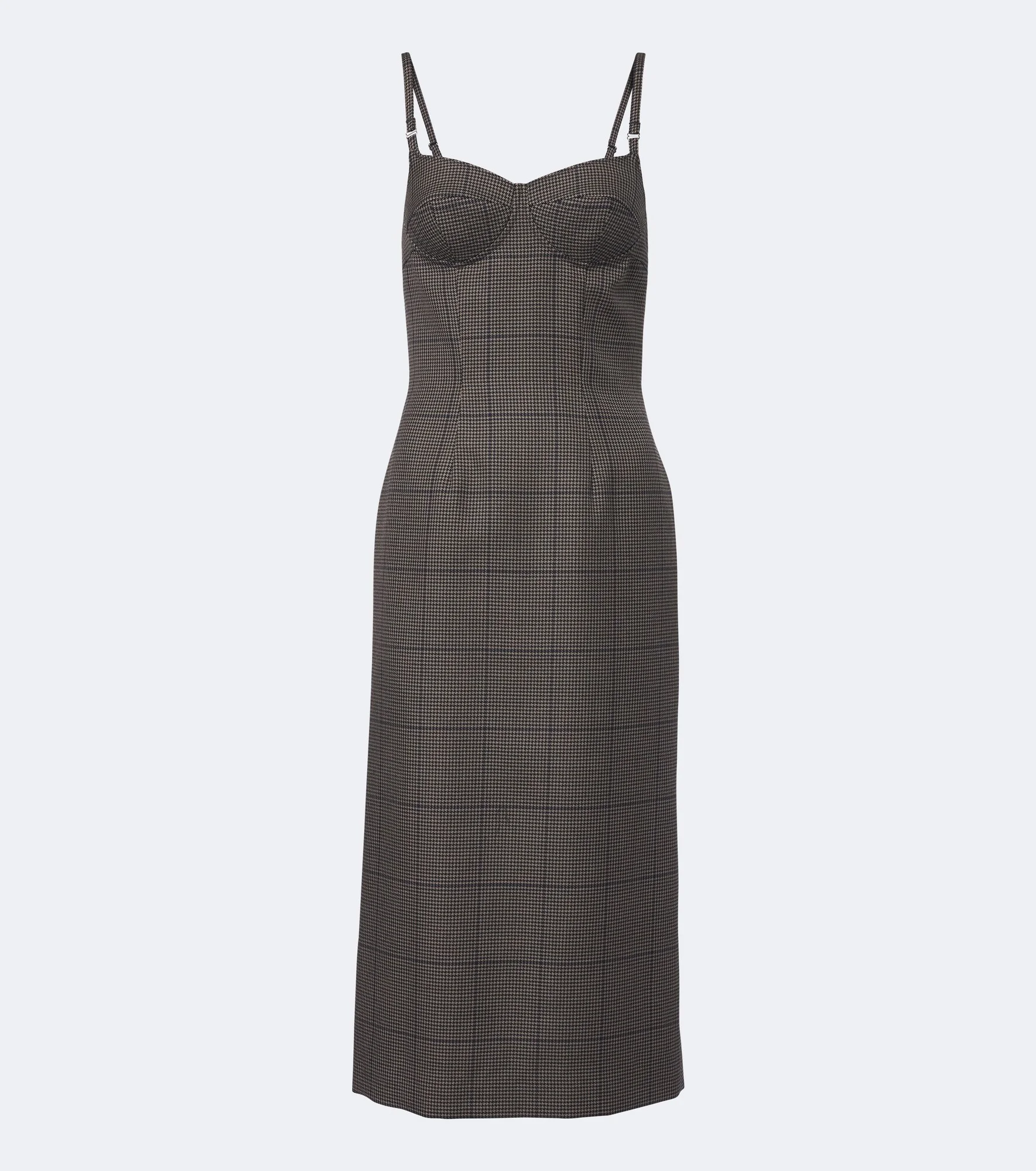 Houndstooth wool midi dress - 1