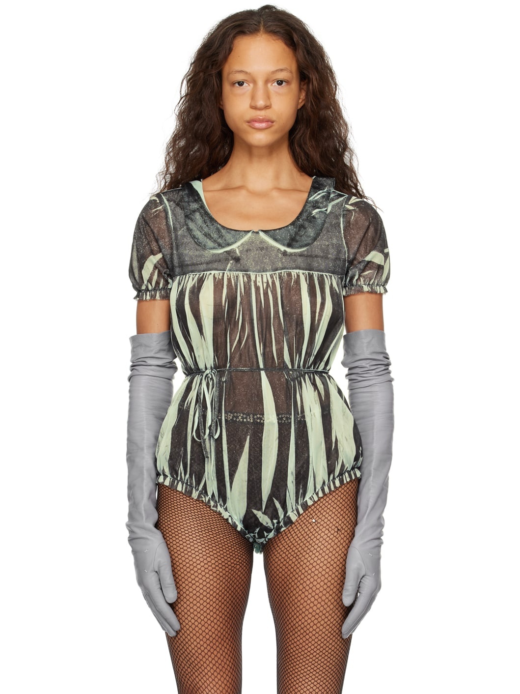Black & Blue Printed Bodysuit - 1
