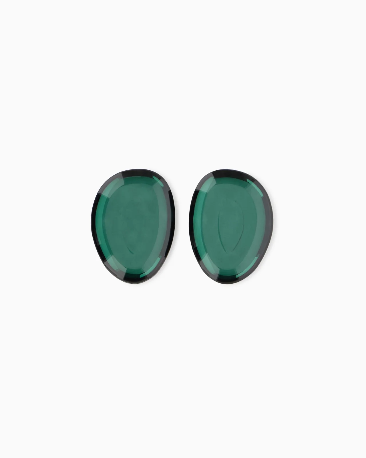 GLOSSY OVAL EARRINGS WITH MIRROR EFFECT - 1