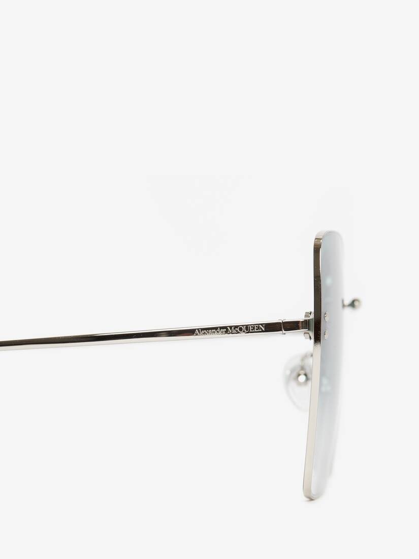Piercing Bridge Sunglasses in Silver - 4